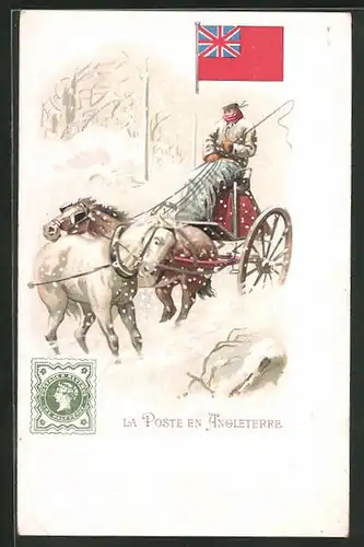 Lithographie La Poste en Angleterre, Briefträger aus England