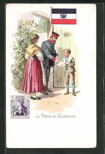 Lithographie La Poste en Allemagne, Briefträger aus Deutschland