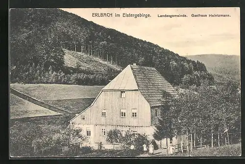 AK Erlbach im Elstergebirge, Gasthaus Heintzmann, Landesgemeinde