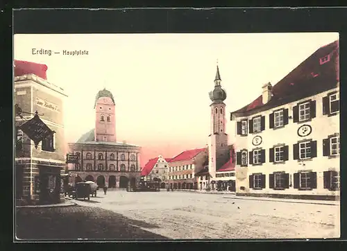 AK Erding, Hauptplatz mit Gasthaus