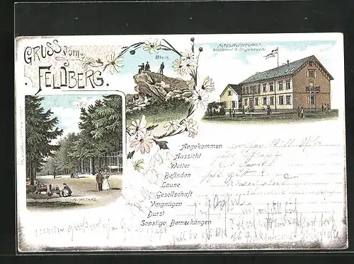 Lithographie Feldberg, Gasthaus Altes-Feldberghaus, Fuchstanz