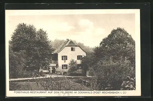 AK Lautertal, Restaurant auf dem Felsberg im Odenwald