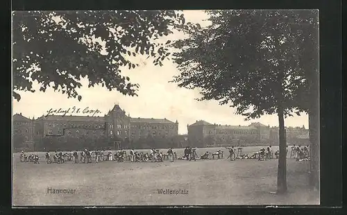 AK Hannover, Welfenplatz mit Schiessübung