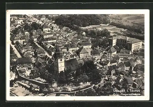 AK Usingen i. Taunus, Teilansicht vom Flugzeug aus