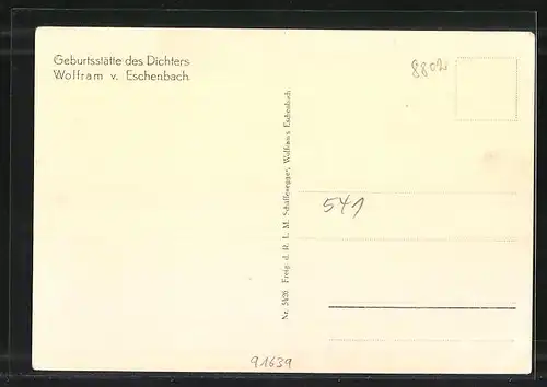 AK Wolframs Eschenbach, Gesamtansicht vom Flugzeug aus, Fliegeraufnahme