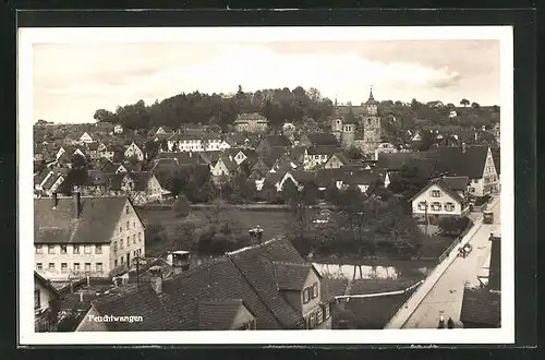 AK Feuchtwangen, Ortsansicht aus der Vogelschau