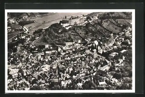 AK Kulmbach, Gesamtansicht mit Plassenburg, Fliegeraufnahme