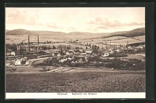 AK Hösbach, Gesamtansicht mit Bahnhof