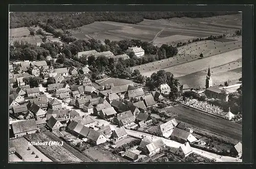 AK Ullstadt / Mfr., Luftaufnahme des Ortes