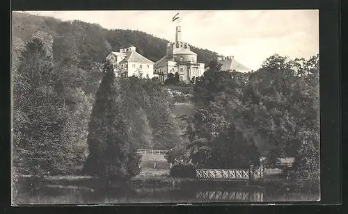 AK Burg-Schlitz, Panoramablick zur Burg