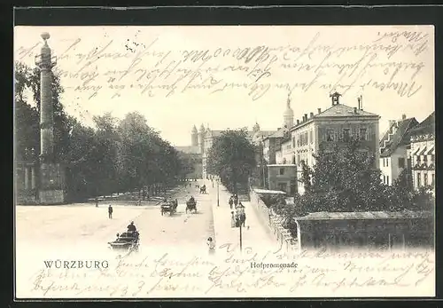 AK Würzburg, Blick auf die Hofpromenade