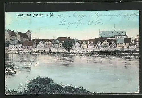 AK Hassfurt / Main, Blick über den Fluss