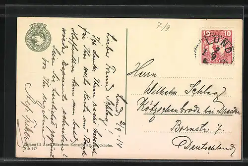 AK Malmö, Baltiska Utställningen 1914, stora Tornet