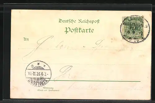 Lithographie Leipzig, Sächsische-Thüringische Industrie-u. Gewerbe-Ausstellung 1897, Hauptrestaurant, Wiener Café