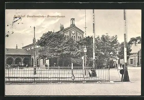 AK Geestemünde-Bremerhaven, Blick zum Bahnhof