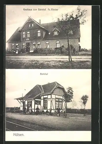 AK Hülsen /Dörverden, Gasthaus zum Bahnhof, Bahnhofsgebäude