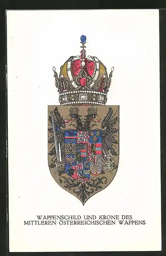 AK Rotes Kreuz Nr. 286: Wappenschild und Krone des Mittleren österreichischen Wappens