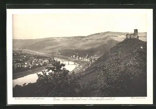 AK Bernkastel-Kues, Panorama mit ruine Landshut