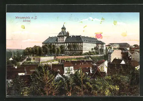 AK Weissenfels a. S., Panorama mit Schloss