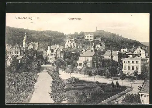 AK Blankenburg i. H., Blick zum Villenviertel