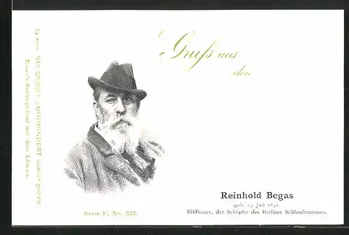 AK Portrait des Bildhauers Reinhold Begas
