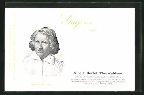 AK Portrait Albert Bertel thorwaldsen, dänischer Bildhauer