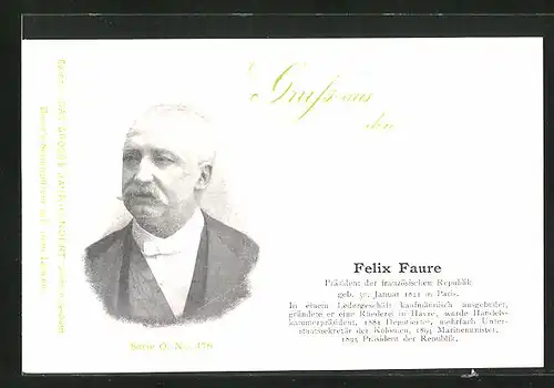 AK Felix Faure, Präsident der französischen Republik