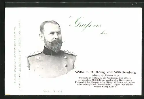 AK Wilhelm II. König von Württemberg