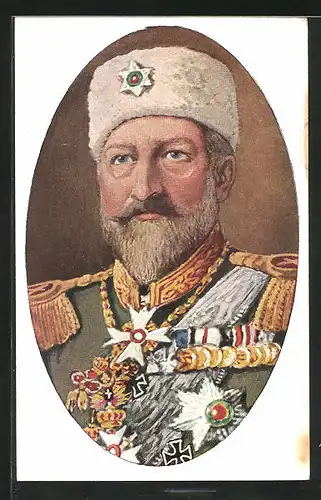 Künstler-AK Ferdinand I. König von Bulgarien