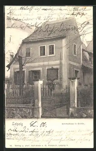 AK Leipzig-Gohlis, vor dem Schillerhaus