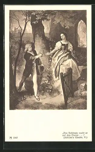Künstler-AK Schillers Glocke, das Schönste sucht er auf den Fluren