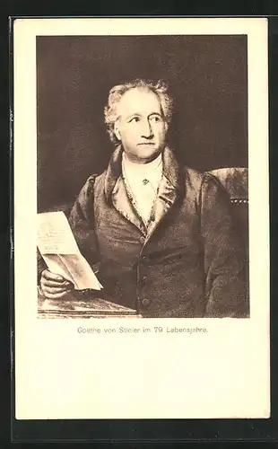 Künstler-AK Johann Wolfgang von Goethe, portraitiert nach Stieler im 79. Lebensjahre