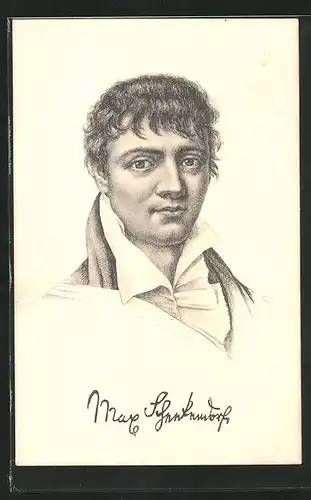 Künstler-AK Maximilian von Schenkendorf, Portrait des jungen Dichters