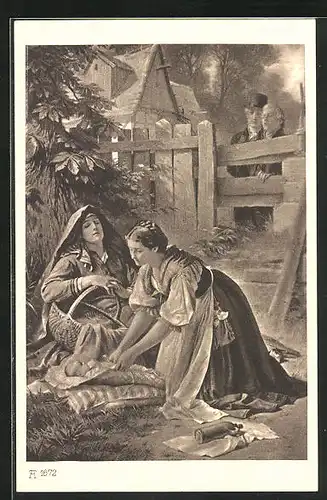 Künstler-AK Goethes Hermann und Dorothea, Dorothea und die Wöchnerin