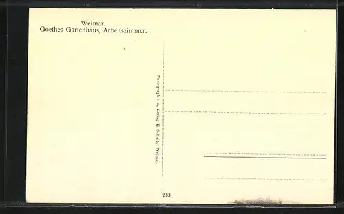 AK Weimar, Goethes Gartenhaus, Arbeitszimmer