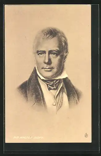 AK Porträt des schottischen Dichters Sir Walter Scott
