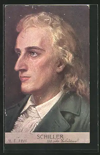 Künstler-AK Porträt Friedrich Schiller, deutscher Schriftsteller