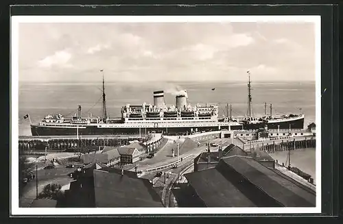 AK Dampfer New York im Hafen liegend