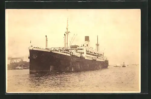 AK Passagierschiff Antonio Delfino mit Blick zum Hafen