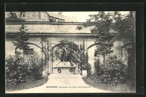 AK Weimar, Brunnen an der Hauptwache