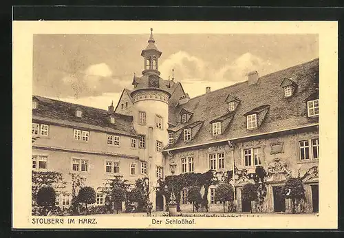 AK Stolberg / Harz, Wache auf dem Schlosshof