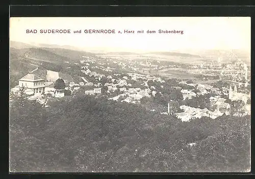 AK Bad Suderode a. Harz, Panorama mit Stubenberg & Gernrode