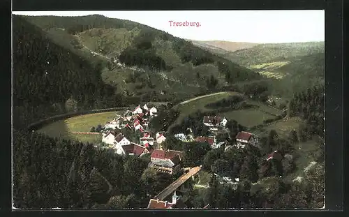AK Treseburg, Blick auf den gesamten Ort im Bodetal