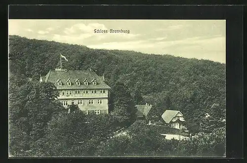 AK Rinteln, das Schloss Arensburg im Wald gelegen