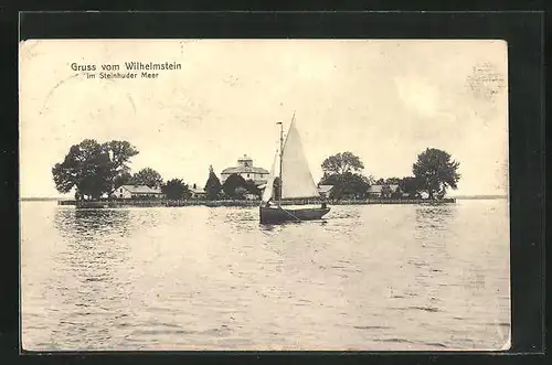 AK Wilhelmstein, ein Segelschiff im Steinhuder Meer