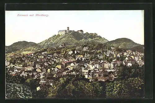 AK Eisenach, Totalansicht mit der Wartburg