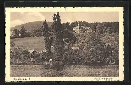 AK Ilsenburg a. H., Blick zum Hotel Waldhöhe