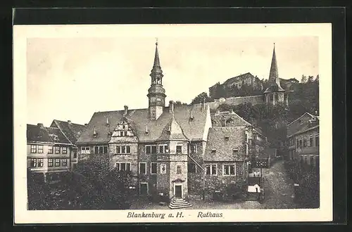 AK Blankenburg im Harz, Partie am Rathaus