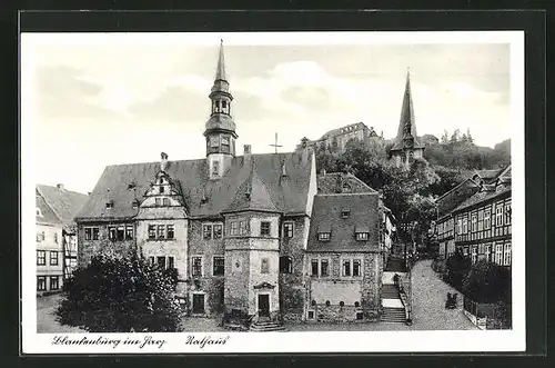 AK Blankenburg im Harz, Partie am Rathaus