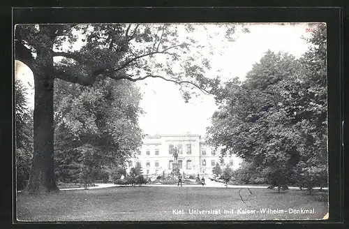 AK Kiel, Universität mitKaiser Wilhelm-Denkmal